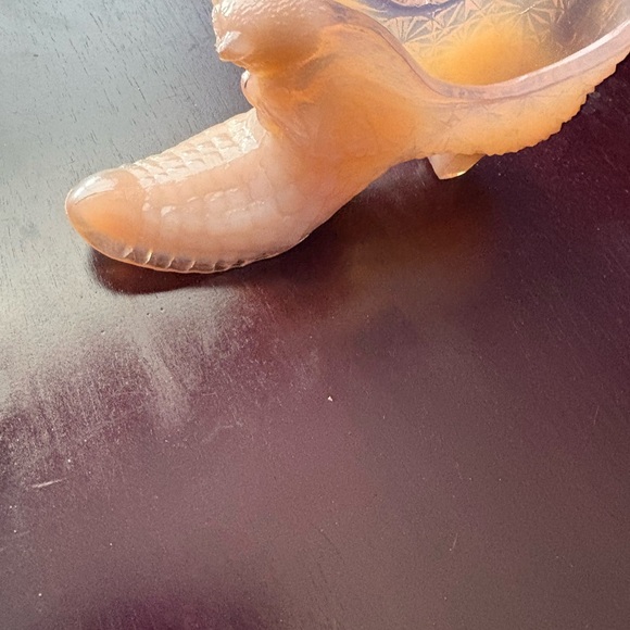 Fenton Pink frosted Glass Shoe Accent - Picture 3 of 5